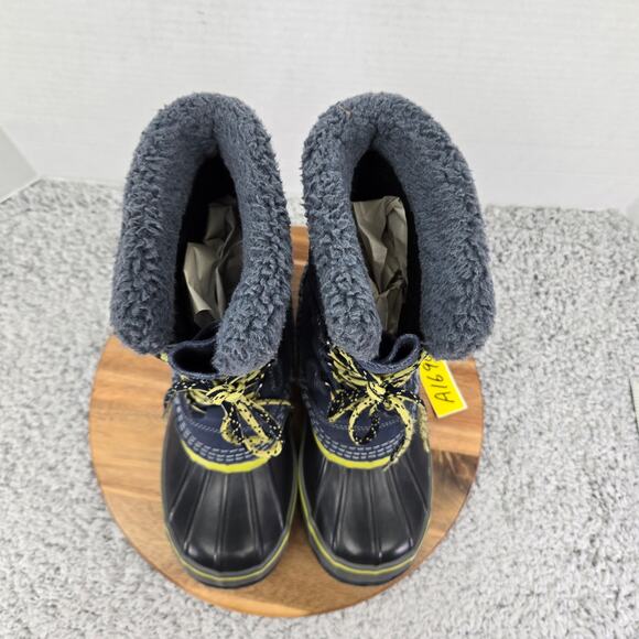 L.L.Bean Blue Suede Leather Black Winter Snow Pac Duck Boots Kids size 4 295601 - Picture 6 of 13